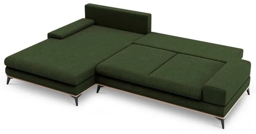 Colțar extensibil cu șezlong pe partea stângă, Windsor &amp; Co Sofas Planet, verde smarald