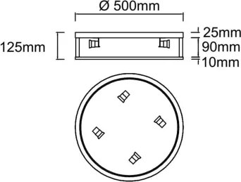 Plafonieră SANDRO Open Design OR85785 - 4xE14/12W/230V, Ø 50 cm, crom mat