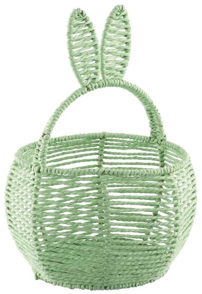 Altom Coș împletit cu urechi rotunde, 18 x 18 x13/30 cm, verde
