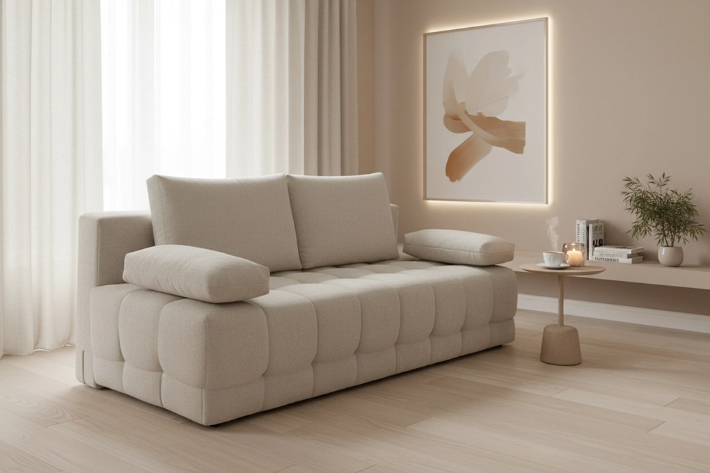 Canapea extensibilă Tuko cu ladă - bej țesătură Freya 210.03