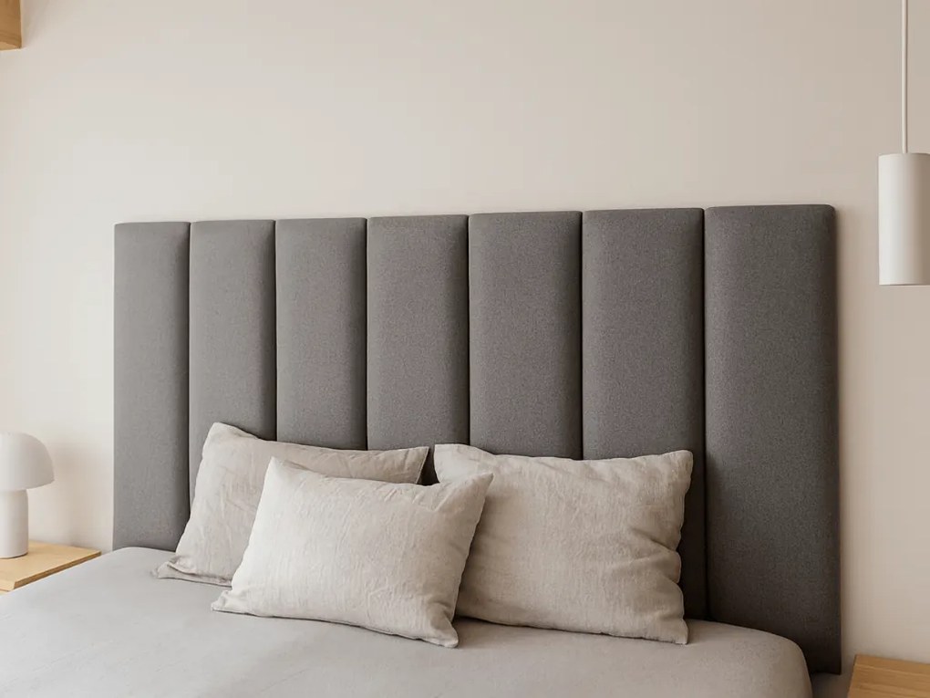 Panou de perete tapițat QUADRATTA 15x60 cm, gri