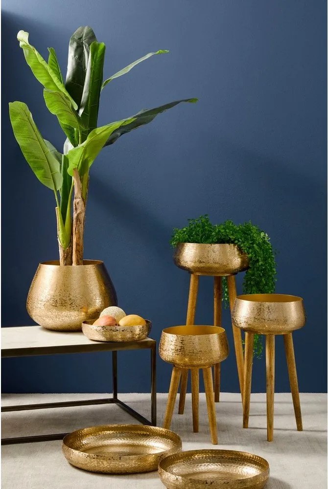 Ghivece decorative 3 buc. din metal handmade ø 37,5 cm Varanasi – Bizzotto