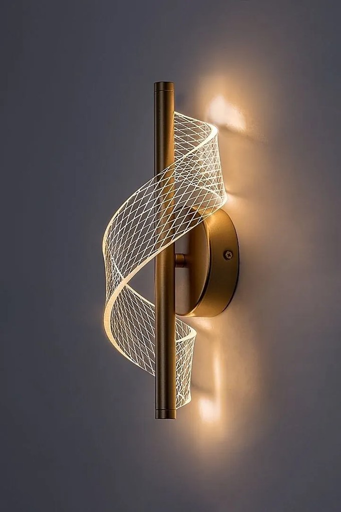 Aplica de perete LED din metal auriu Zofrael