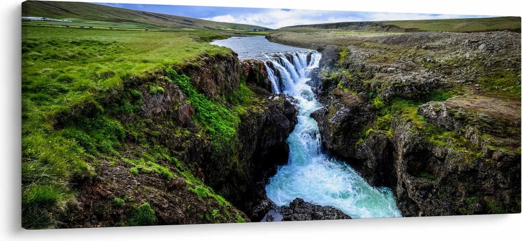 Tablou - Cascada intre stânci (120x50 cm)