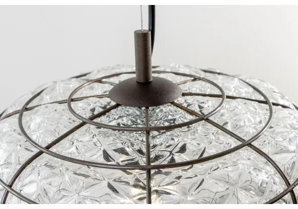 Lustră pe cablu SIRU TERRA 1xE27/60W/230V negru/transparent sticlă venețiană