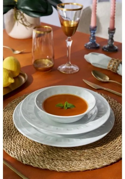 Set de masă 18 piese alb/porțelan