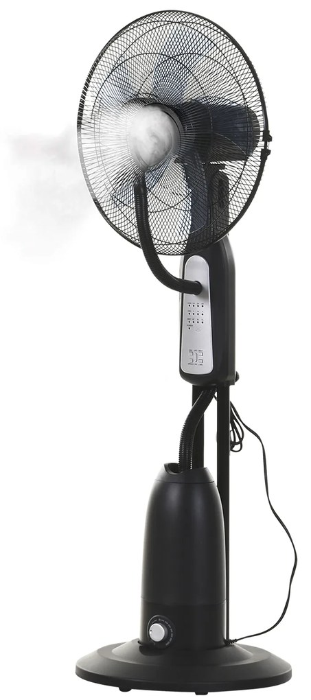 Ventilator Oscilant HOMCOM, Nebulizator 3 moduri, Ф44.5x120cm Negru | Aosom Romania