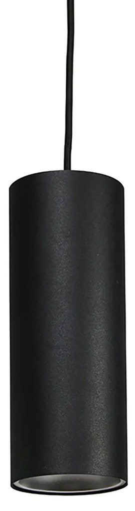 Lampă suspendată de design neagră, cu adaptor de șină inclus, monofazată - Iconic Tubo