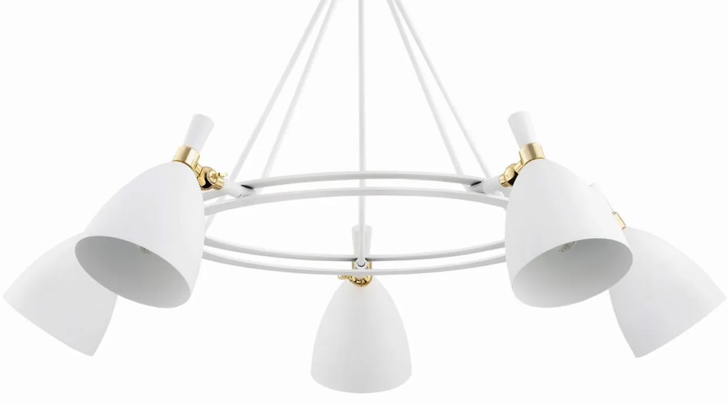 Lustra cu 5 spoturi design modern CHARLOTTE alb