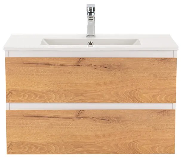 Dulap inferior Vario Forte 80 cu lavoar, stejar alb