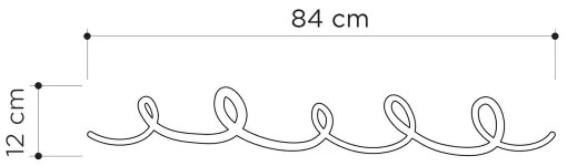 Cuier de perete SING 84x12 cm negru