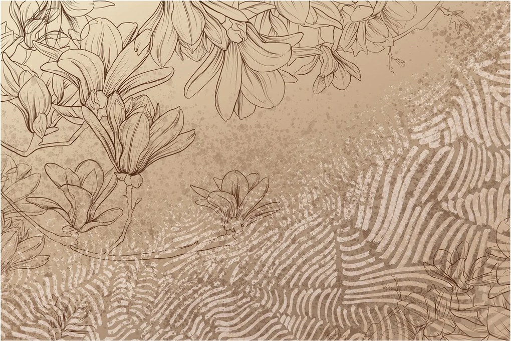 Tablou - Flori desenate (90x60 cm)