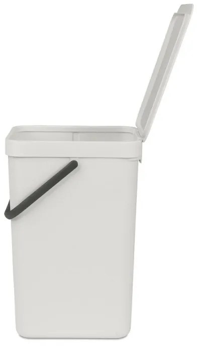 Cos de gunoi colectare selectiva Brabantia Sort&Go 1005516, 16 L, Maner, Montabil pe perete, Gri deschis