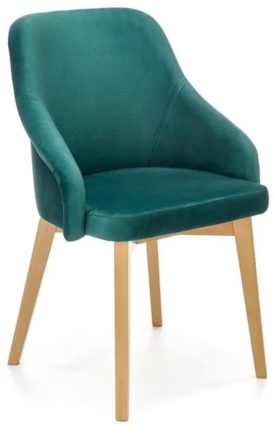 Scaun Toledo 2 velvet verde/stejar miere Monolith 37