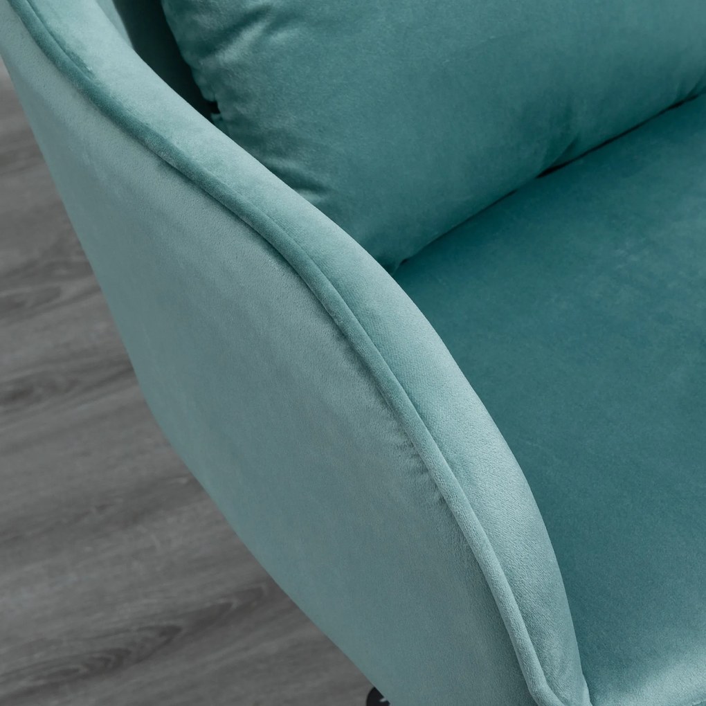 Vinsetto Scaun de birou cu perne de masaj cu roti inaltime reglabila, captuseala ergonomica de lux verde | Aosom Romania