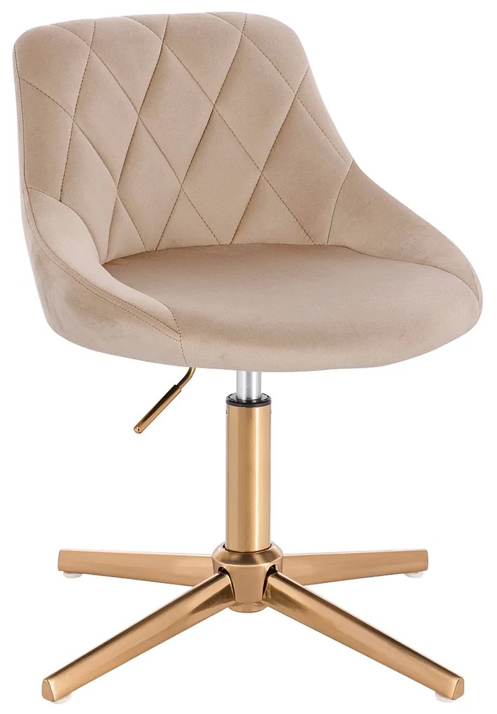 HR1054CROSS Scaun Latte Catifea cu Bază Aurie