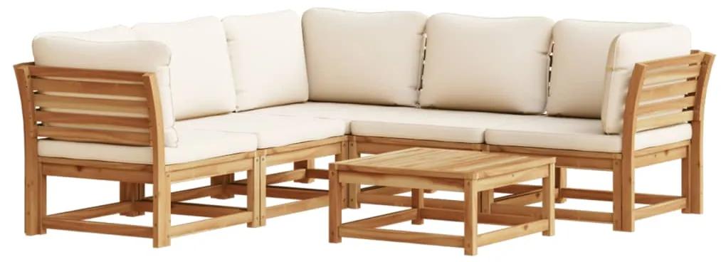 3214288 vidaXL Set mobilier grădină cu perne, 6 piese, lemn masiv acacia