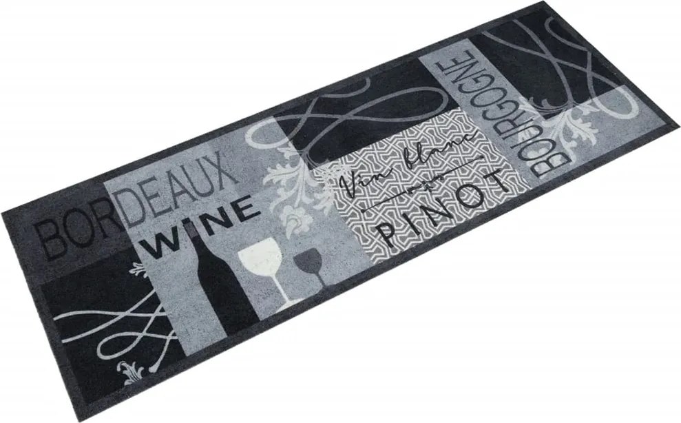 vidaXL Covor de bucătărie lavabil Wine, gri, 60x180 cm, catifea