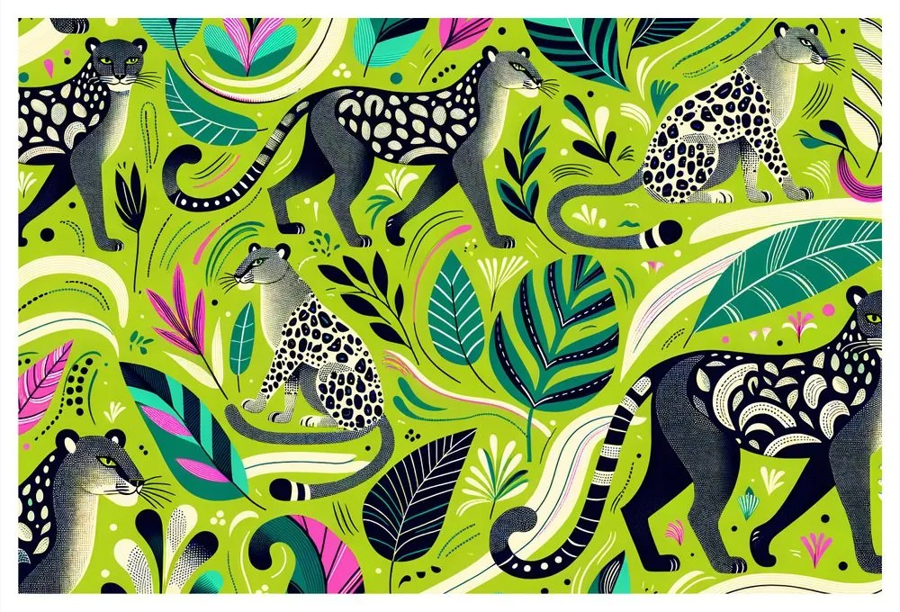Tablou leoparzi în junglă