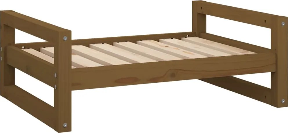 vidaXL Pat pentru câini, maro, 75,5x55,5x28 cm, lemn masiv de pin