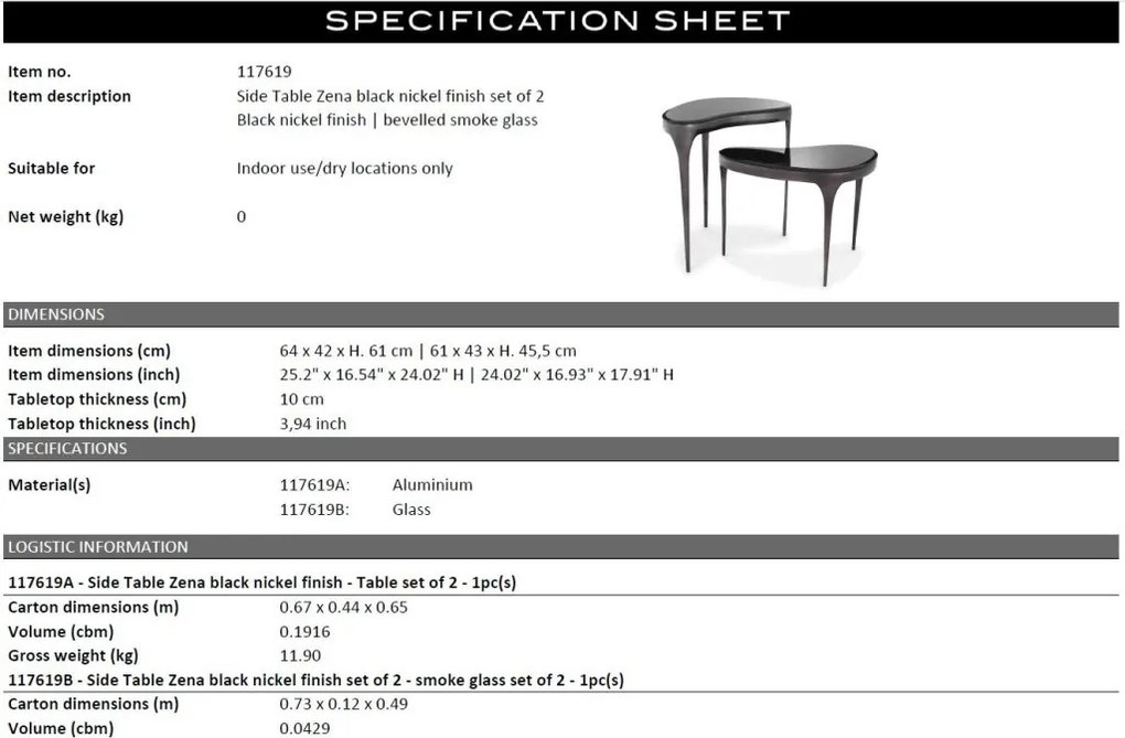 Set de 2 masute design LUX Zena