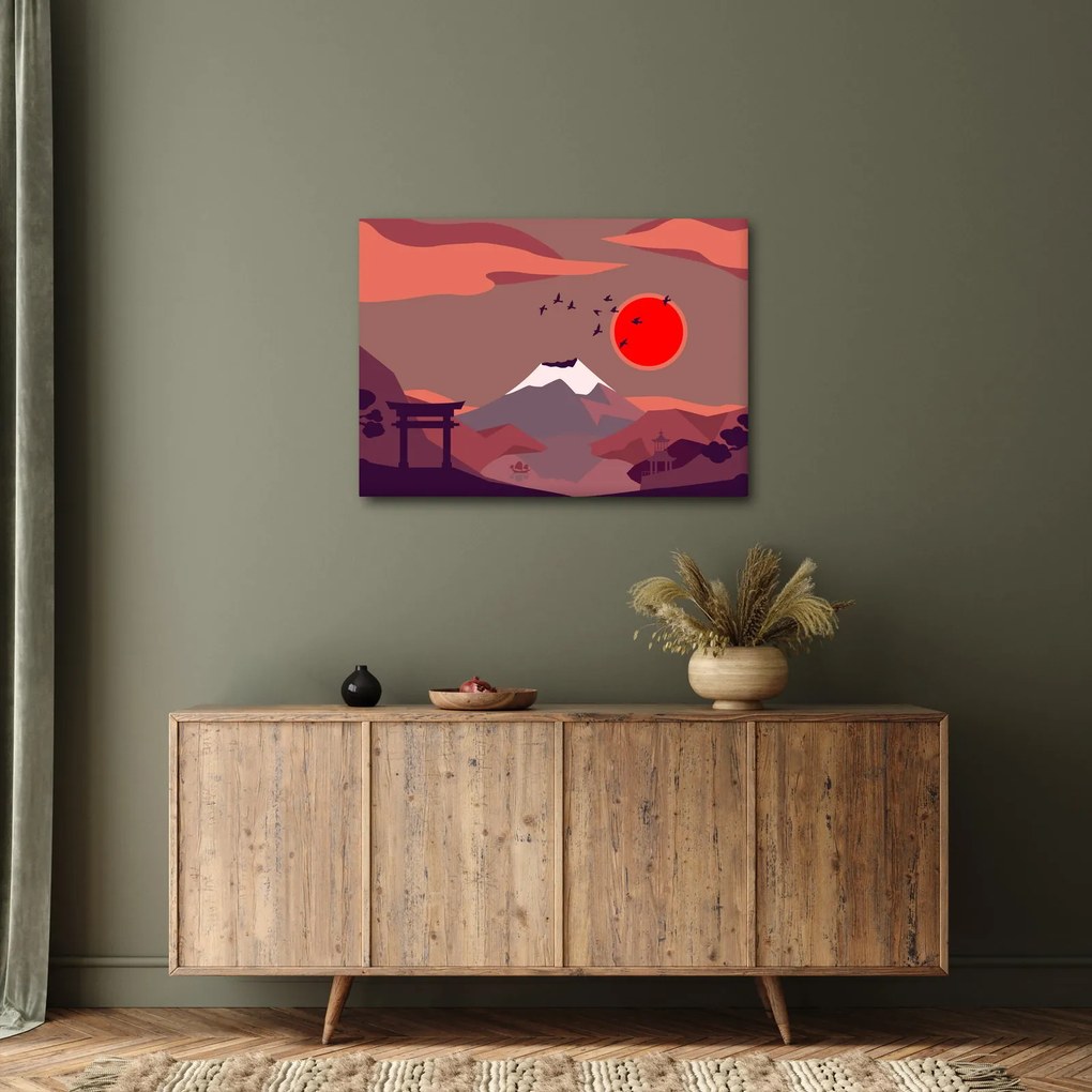 Tablou - Ilustrație a Muntelui Fuji (70x50 cm)