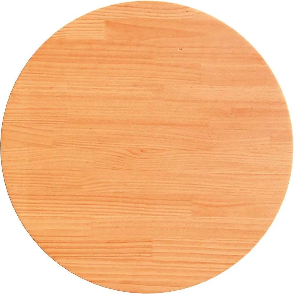 vidaXL Blat de masă rotund, maro ceruit, Ø50x2,5 cm, lemn masiv de pin