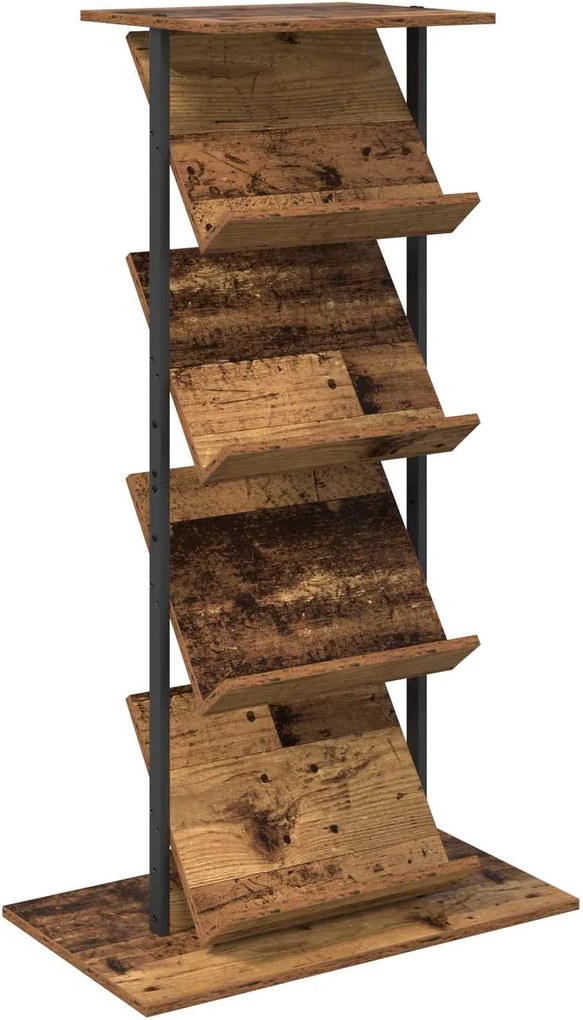 vidaXL Raft pentru reviste Lemn vechi 68 x 40 x 123.5 cm Lemn compozit