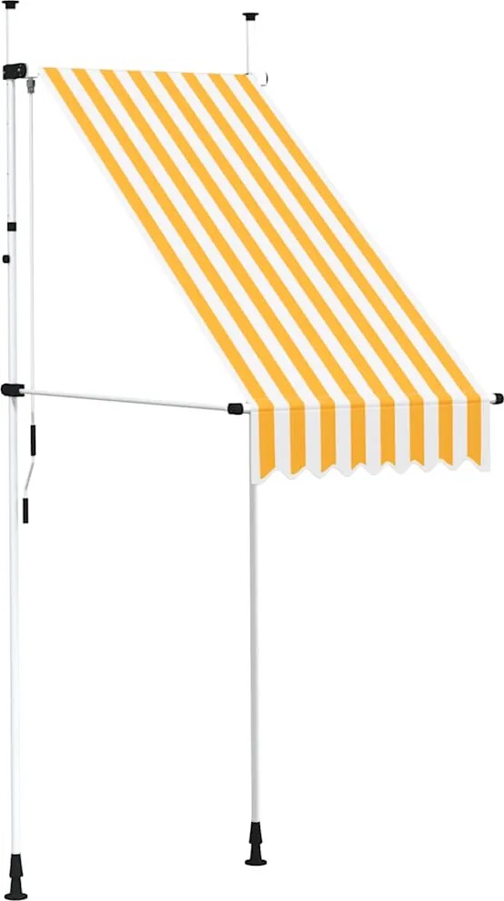 vidaXL Copertină retractabilă manual, dungi portocaliu și alb, 100 cm