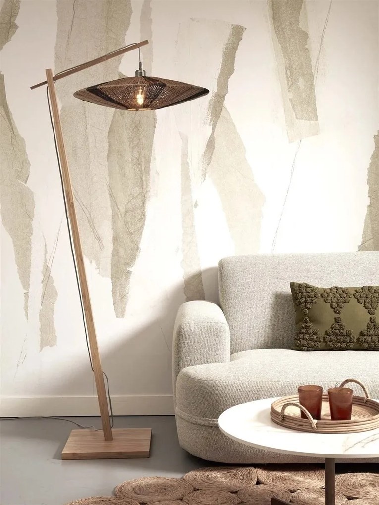 Lampa de podea eco din iuta Iguazu L 55cm natur/ negru