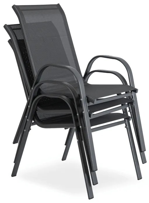 JAKS Mobilier din ratan negru Nebraska