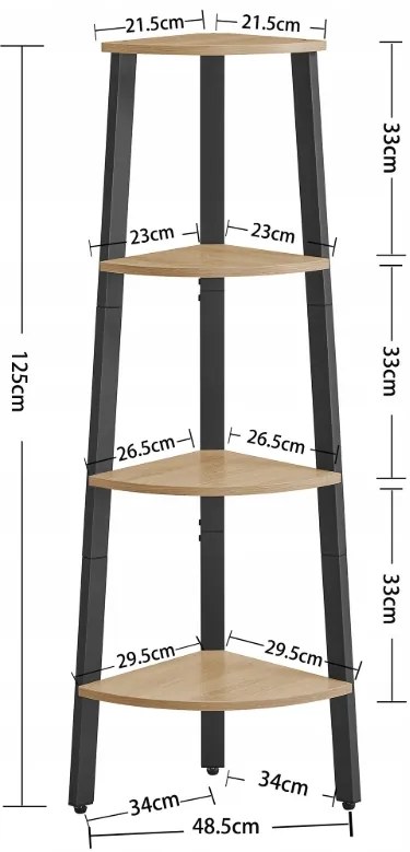 Raft de colt TAYLOR SONOMA 4 polite, 125x34cm