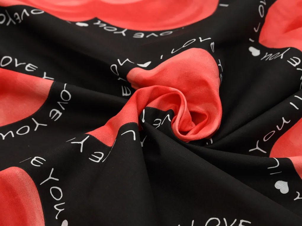 Lenjerie de pat din polibumbac pentru 2 paturi VALENTINE, negru Dimensiune lenjerie de pat: 2 buc 70 x 90 cm | 2 buc 140 x 200 cm