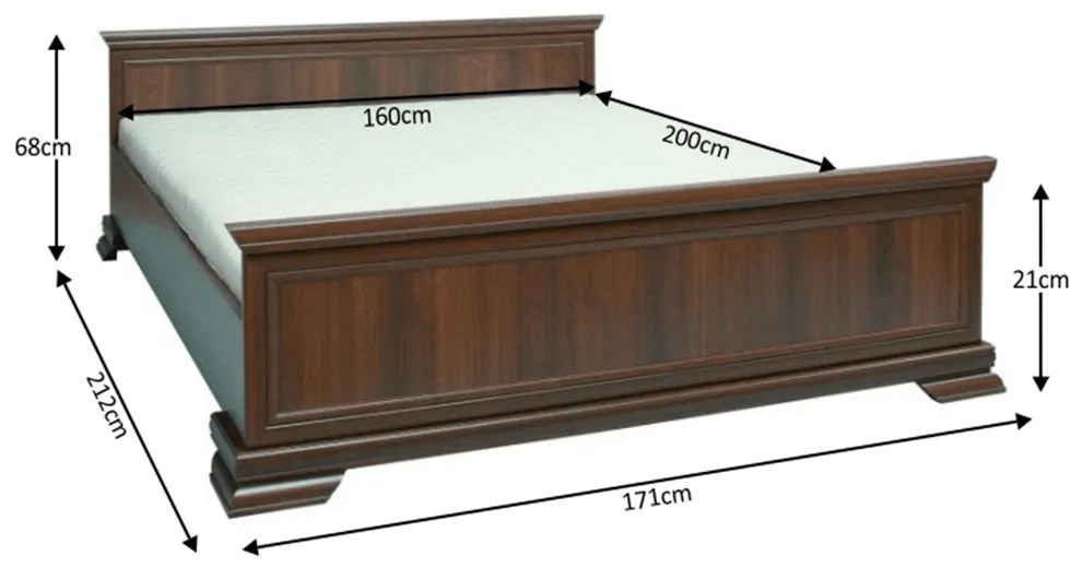 Pat matrimonial 160 cm Kraz KLS (cu somieră). 779494