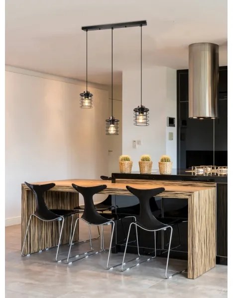 Lustră pe cablu GLOB 3xE27/40W/230V neagră