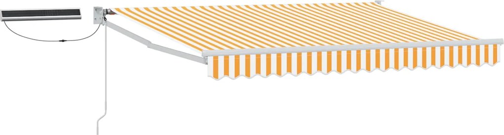 vidaXL Cort electric retractabil Galben și alb 3 x 2,5 m
