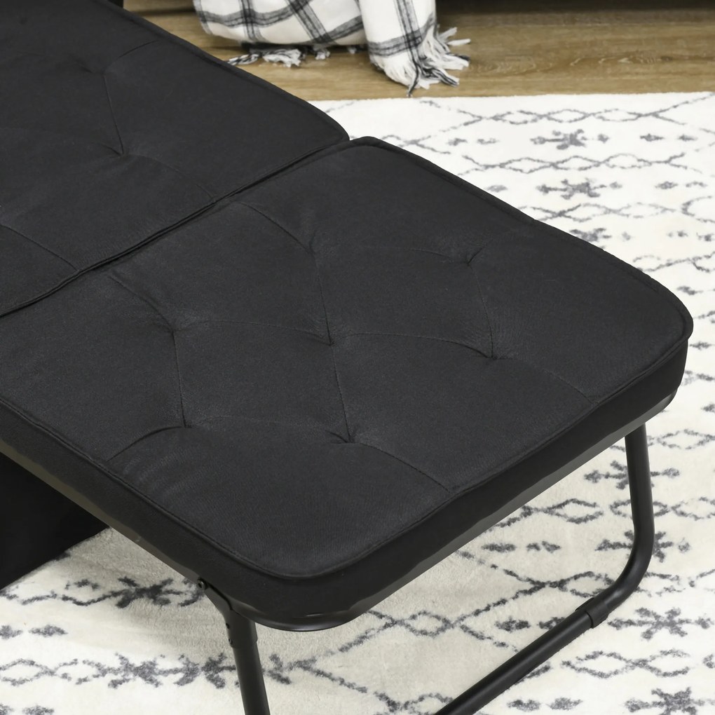 HOMCOM Fotoliu extensibil 4 în 1 cu spătar reglabil în 5 poziții, cu pernă 180 x 64 x 40 cm negru | Aosom Romania