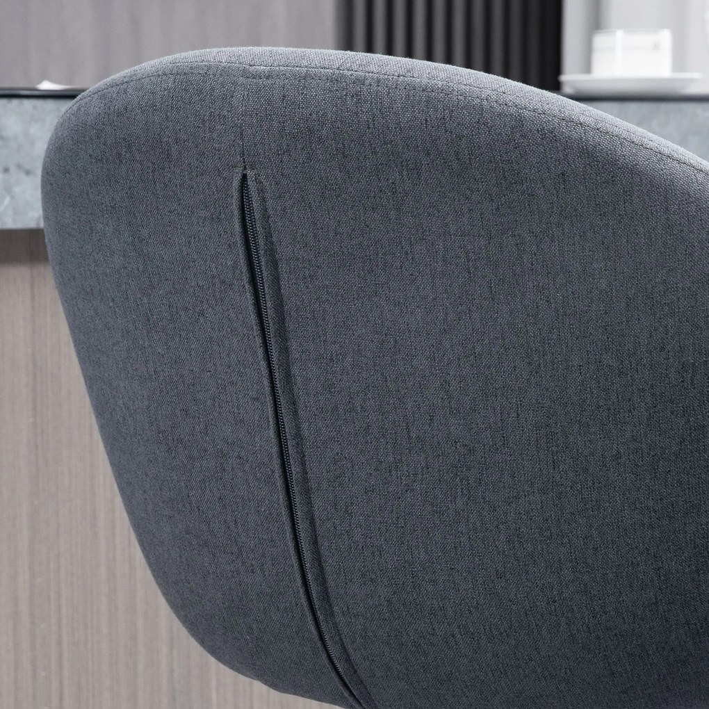 HOMCOM Scaun de bar cu suport pentru picioare; reglabil în înălțime, aspect de lână, 54 cm x 54 cm x 112 cm, Gri | Aosom Romania