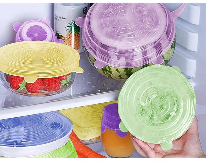 Set de capace din silicon Beper C102COC101, 6,5-20,5 cm, temperatură de la -20 la +230 °C, fără BPA, multicolor