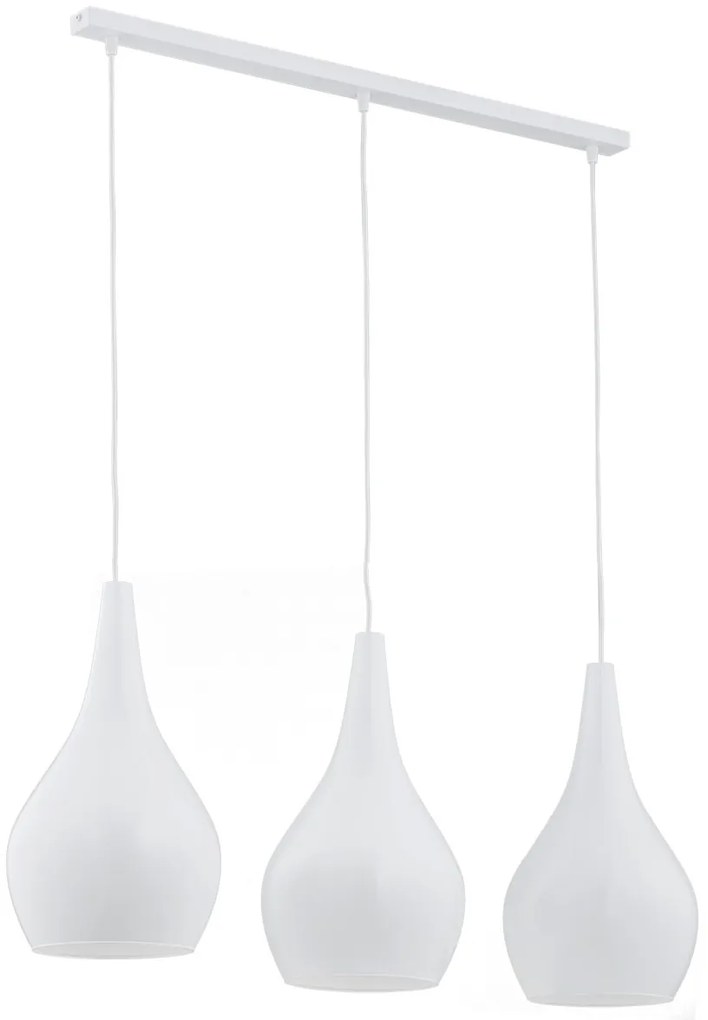 Lustra cu 3 Pendule sticla design decorativ SANTANA alba opal