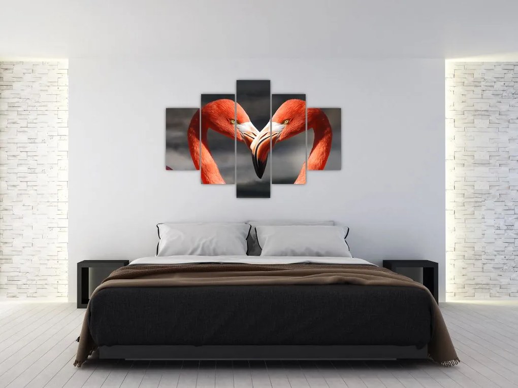 Tablou cu doi flamengo îndrăgostiți (150x105 cm)