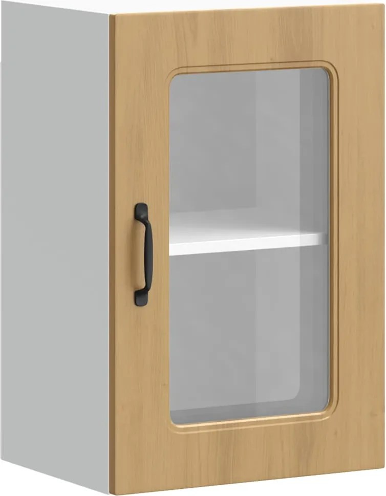 vidaXL Dulap bucătărie cu ușă sticlă Kalmar lemn de stejar artificial