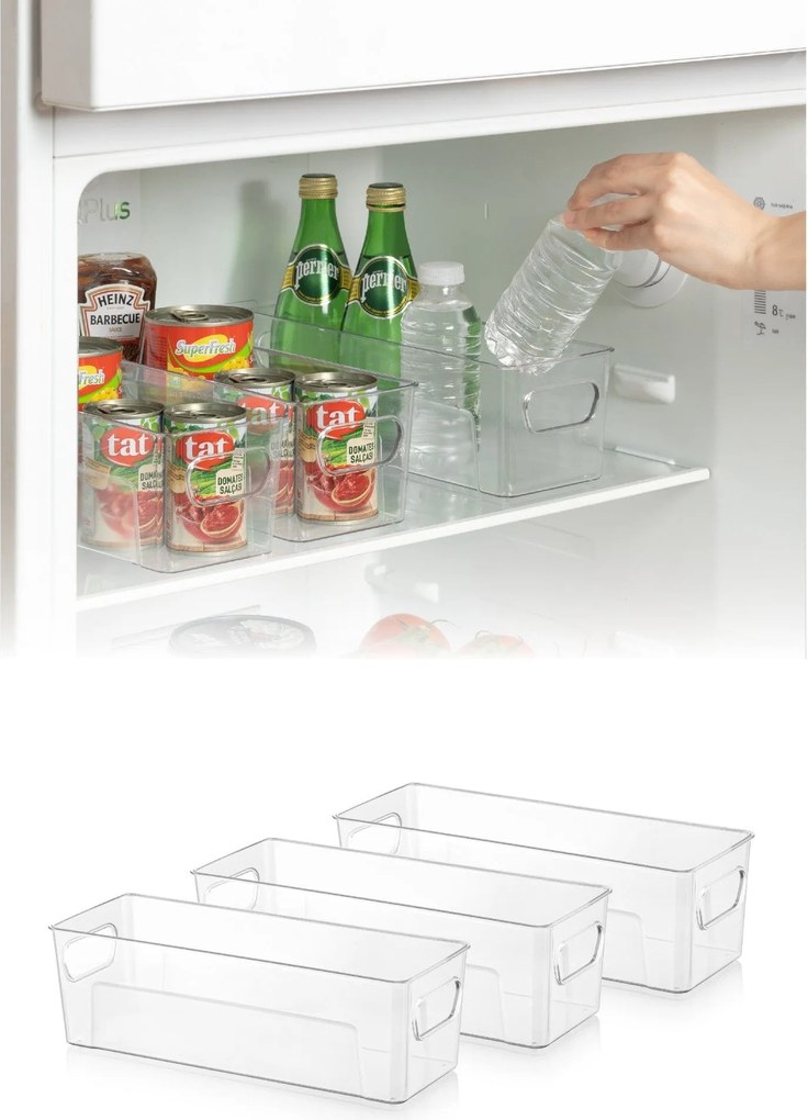 Set 3 organizatoare AKKRSK, transparent, plastic