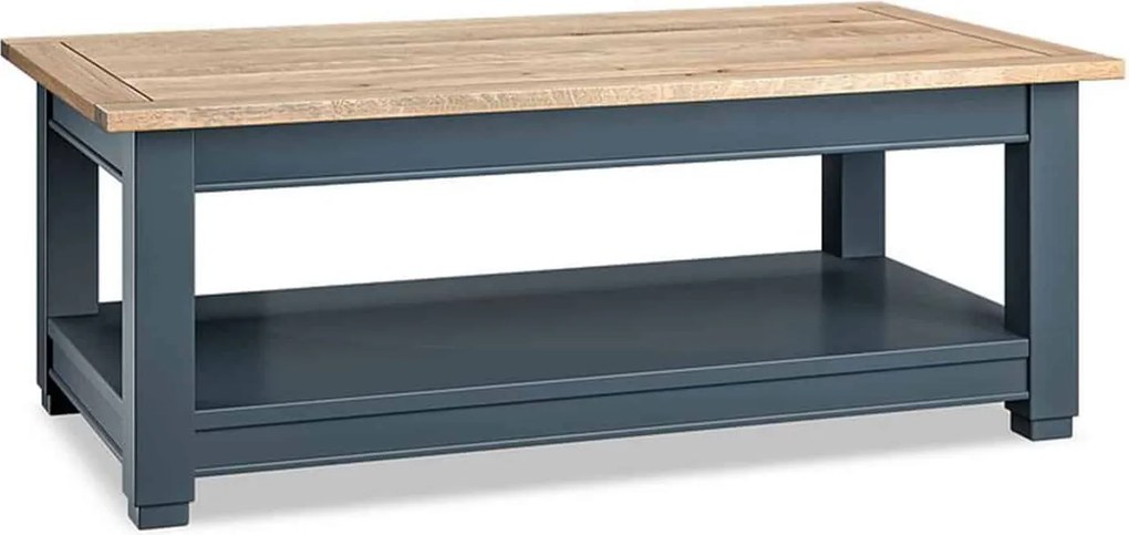 Masă lemn masiv natur Cafea Richmond Albastru/, 120 × 45 × 65 cm