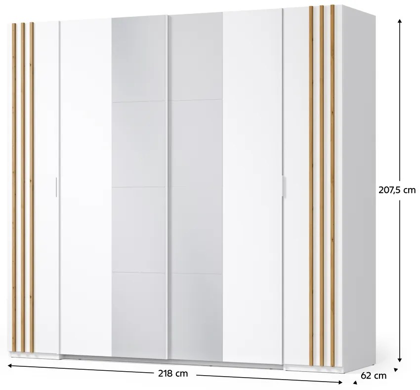 Set dormitor, alb stejar artisan, 160x200, FLORENS