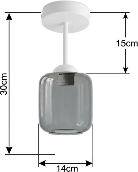 BRILAGI - LED plafonieră aplicată R GLASS 1xE27/60W/230V Ø 14 cm alb/gri fumuriu