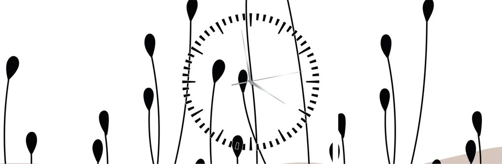 Tablou - Pajiște grafică N⁰1 (cu ceas) (90x30 cm)
