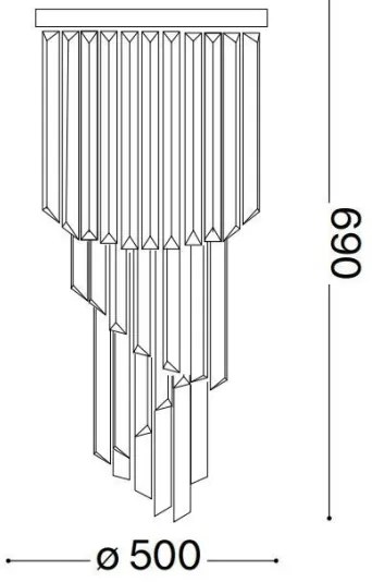 Lustră de cristal aplicată Ideal Lux CARLTON 12xE14/40W/230V crom