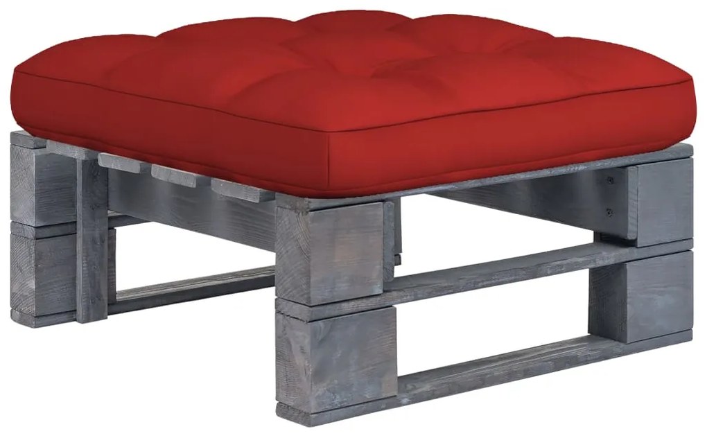 vidaXL Taburet de grădină din paleți, gri, lemn de pin impregnat