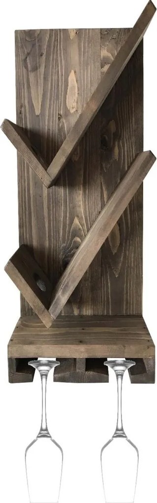 Stand sticle vin din lemn,seria wood, Homs Bar, Natur, 50 x 30 x 10.5 cm,700037